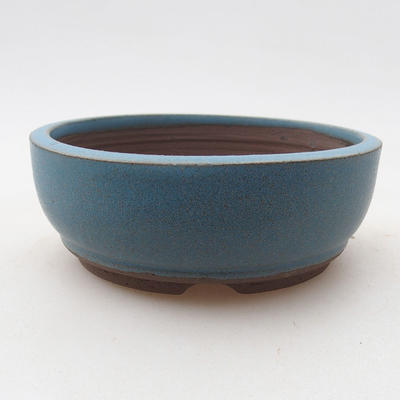 Keramische Bonsai-Schale 9,5 x 9,5 x 3,5 cm, Farbe blau - 1
