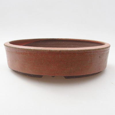 Keramische Bonsai-Schale 20,5 x 20,5 x 5 cm, Farbe rot - 1