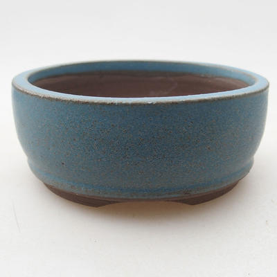 Keramische Bonsai-Schale 8 x 8 x 3 cm, Farbe blau - 1