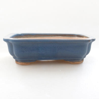 Bonsaischale aus Keramik 13 x 10,5 x 4 cm, Farbe blau - 1