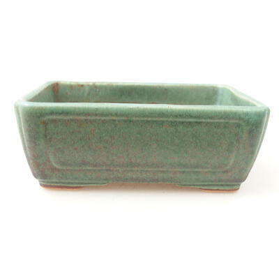 Bonsaischale aus Keramik 12,5 x 9 x 4,5 cm, Farbe grün - 1