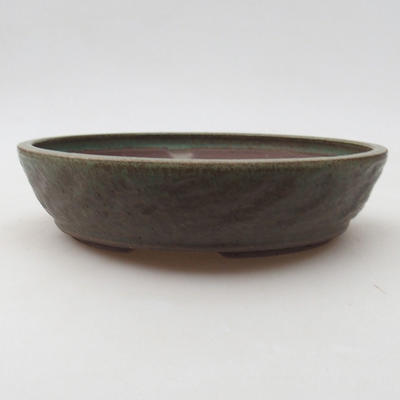 Keramische Bonsai-Schale 21,5 x 21,5 x 5 cm, Farbe grün - 1