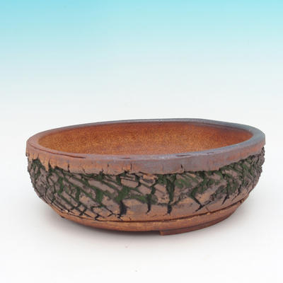 Bonsai Keramikschale - Fired auf Holz - 1