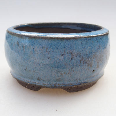 Keramik Bonsai Schüssel 8 x 8 x 4 cm, Farbe blau - 1