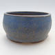 Keramische Bonsai-Schale 9 x 9 x 5 cm, Farbe blau - 1/3