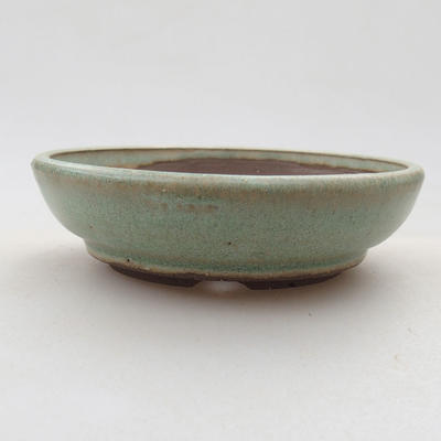 Keramische Bonsai-Schale 8,5 x 8,5 x 2,5 cm, Farbe grün - 1