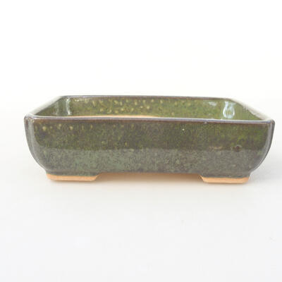 Keramische Bonsai-Schale 14 x 10,5 x 3,5 cm, Farbe grün - 1