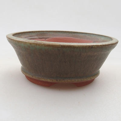 Keramische Bonsai-Schale 9 x 9 x 3,5 cm, Farbe grün - 1