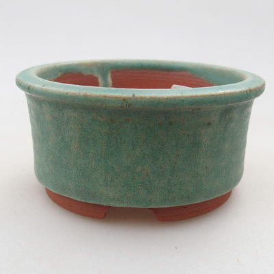 Keramische Bonsai-Schale 8,5 x 8,5 x 4 cm, Farbe grün - 1