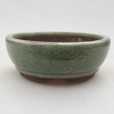 Keramische Bonsai-Schale 10 x 10 x 3,5 cm, Farbe grün - 1