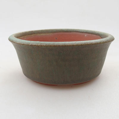 Keramische Bonsai-Schale 10,5 x 10,5 x 4 cm, Farbe grün - 1