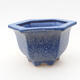 Bonsaischale aus Keramik 12 x 10,5 x 7,5 cm, Farbe blau - 1/3