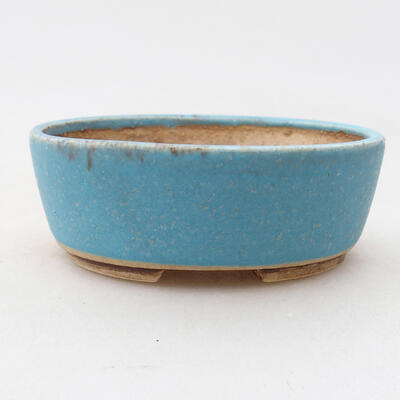 Bonsaischale aus Keramik 9 x 7,5 x 3 cm, Farbe blau - 1
