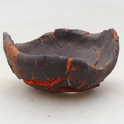 Keramikschale 7,5 x 7,5 x 4 cm, Farbe grau-orange - 1