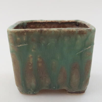 Keramik-Bonsaischale 6,5 x 6,5 x 5 cm, Farbe grün - 1