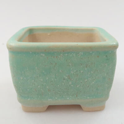 Keramik-Bonsaischale 6,5 x 6,5 x 4 cm, Farbe grün - 1