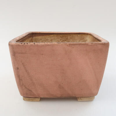 Keramik-Bonsaischale 13 x 13 x 8,5 cm, Farbe rosa - 1