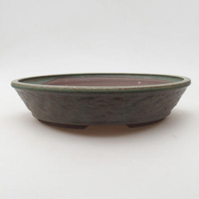 Keramische Bonsai-Schale 25,5 x 25,5 x 5,5 cm, Farbe grün - 1