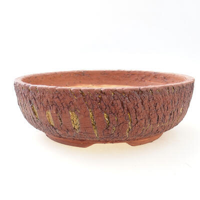 Bonsaischale aus Keramik 23,5 x 23,5 x 7,5 cm, Farbe Rissgelb - 1