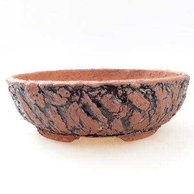 Bonsaischale aus Keramik 19 x 19 x 6 cm, grau-schwarze Farbe - 1
