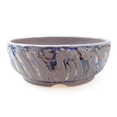Keramik-Bonsaischale 20 x 20 x 7,5 cm, Farbe grau-blau - 1