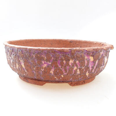 Bonsaischale aus Keramik 21,5 x 21,5 x 7 cm, Farbe grau-violett - 1