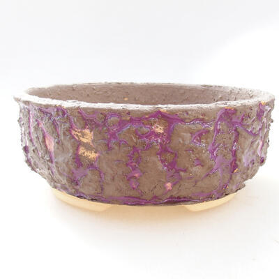 Bonsaischale aus Keramik 18 x 18 x 7 cm, Farbe grau-violett - 1