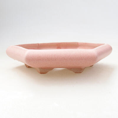 Bonsaischale aus Keramik 13 x 15 x 3,5 cm, Farbe rosa - 1