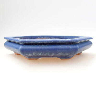 Bonsaischale aus Keramik 14,5 x 17 x 4 cm, Farbe blau - 1