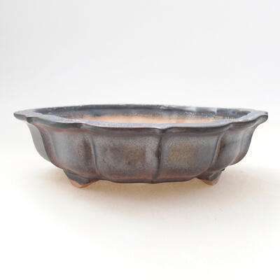 Keramik-Bonsaischale 15 x 15,5 x 4,5 cm, metallfarben - 1