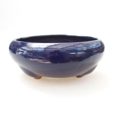 Bonsaischale aus Keramik 12,5 x 12,5 x 6,5 cm, Farbe blau - 1