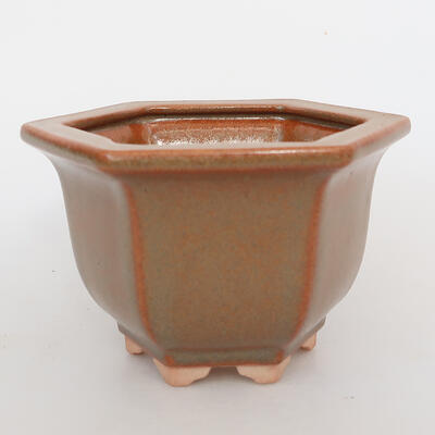 Keramik-Bonsaischale 13,5 x 12 x 8 cm, Farbe braun - 1