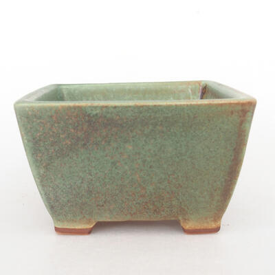 Keramik-Bonsaischale 9,5 x 9,5 x 5,5 cm, Farbe grün - 1