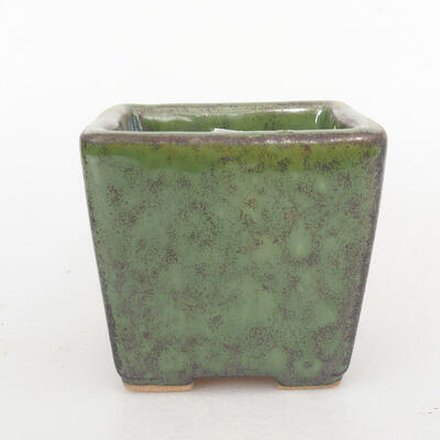 Keramik-Bonsaischale 7,5 x 7,5 x 6,5 cm, Farbe grün - 1