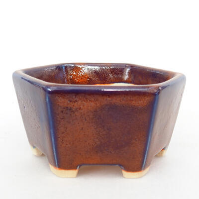 Keramik-Bonsaischale 10,5 x 9,5 x 5 cm, Farbe Lila - 1