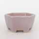 Keramik-Bonsaischale 10,5 x 9,5 x 5 cm, Farbe rosa - 1/3
