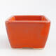 Keramik-Bonsaischale 8,5 x 8,5 x 5,5 cm, Farbe Orange - 1/3