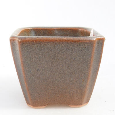 Keramik-Bonsaischale 7 x 7 x 5,5 cm, Farbe grau - 1