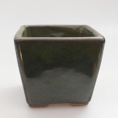 Keramik-Bonsaischale 7 x 7 x 6,5 cm, Farbe grün - 1