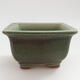 Keramik-Bonsaischale 9 x 9 x 5,5 cm, Farbe grün - 1/3