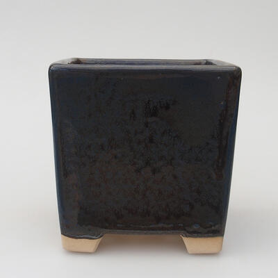 Keramik-Bonsaischale 9 x 9 x 9 cm, Farbe blaugrau - 1