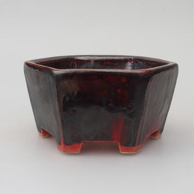 Keramik-Bonsaischale 9,5 x 9,5 x 0,5 cm, metallische Farbe - 1