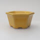 Keramik-Bonsaischale 7 x 7 x 4 cm, Farbe gelb - 1/3