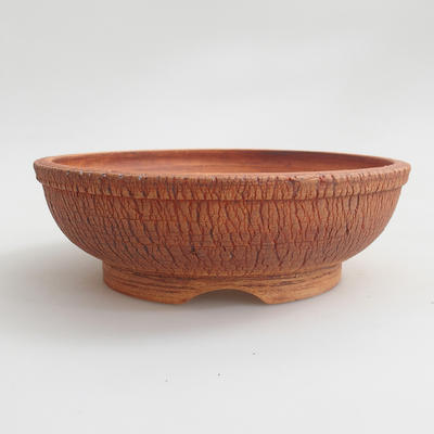 Keramik Bonsai Schüssel 18 x 18 x 5,5 cm, braun-rote Farbe - 1