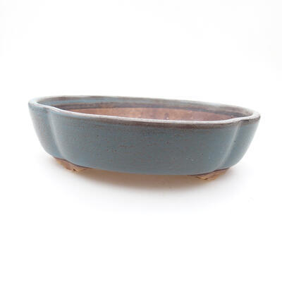 Bonsaischale aus Keramik 17,5 x 15,5 x 4,5 cm, Farbe blau - 1