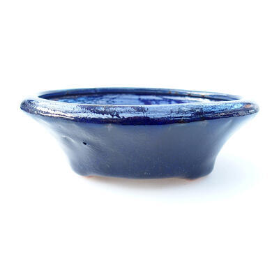 Bonsaischale aus Keramik 12,5 x 12,5 x 4 cm, Farbe blau - 1