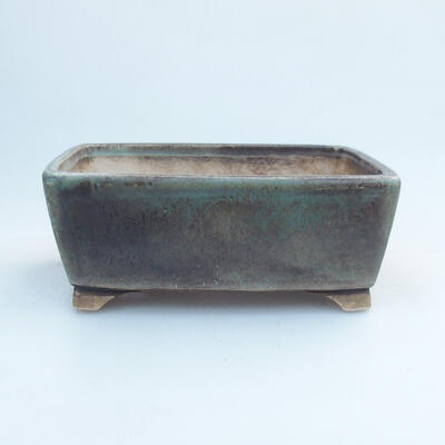 Bonsaischale aus Keramik 13 x 10,5 x 5,5 cm, Farbe braun-grün - 1