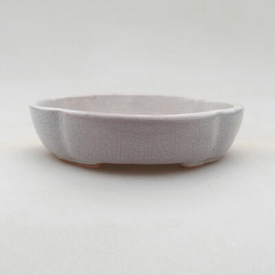 Bonsaischale aus Keramik 10,5 x 10,5 x 3 cm, weiße Farbe - 1