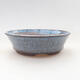 Keramische Bonsai-Schale 8 x 8 x 2,5 cm, Farbe blau - 1/3