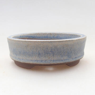 Keramische Bonsai-Schale 8 x 8 x 3 cm, Farbe blau - 1